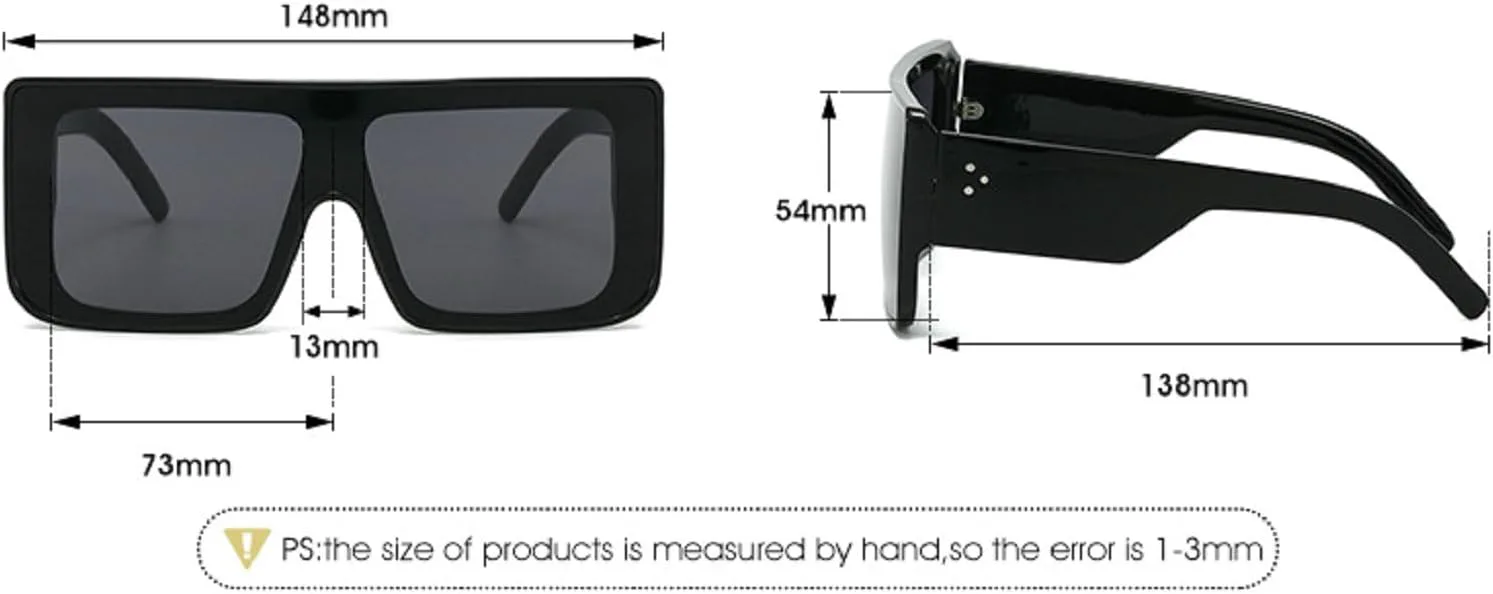 

Квадратные солнцезащитные очки большого размера для женщин и мужчин, с плоской верхней частью, модные, с большой защитой от УФ-излучения, без оправы mincl, Red
