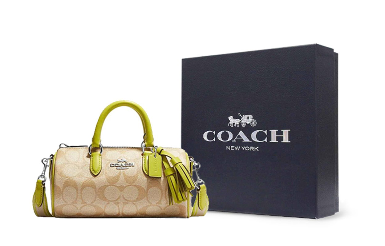 

COACH Леди Сумка из лакированного полотна с кожаными вставками