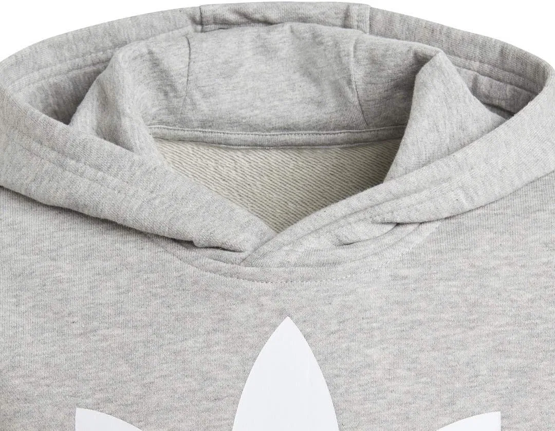 Толстовка Adidas Originals Originals Trefoil, средне-серый меланж/белый — фото 3