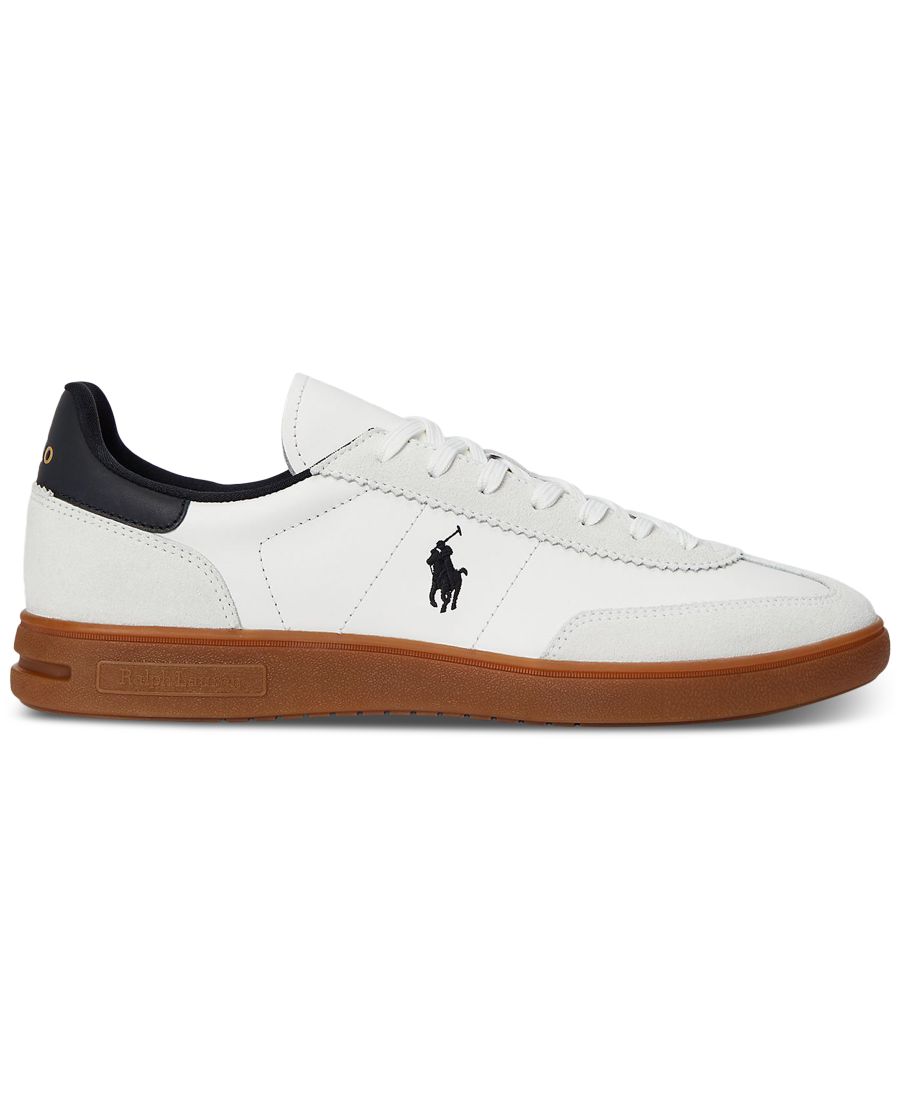 Мужские кожаные и замшевые кроссовки Bedford Polo Ralph Lauren, WHITE/BLACK — фото 4