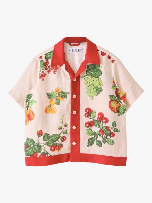 

Льняная рубашка для пикника S.S.DALEY, Beige Red