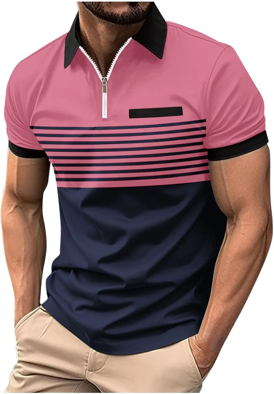 

Футболка с высоким воротником и градиентным горошком для мужчин