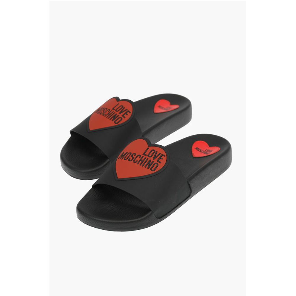 Тапочки с принтом LOVE Heart Moschino, Black