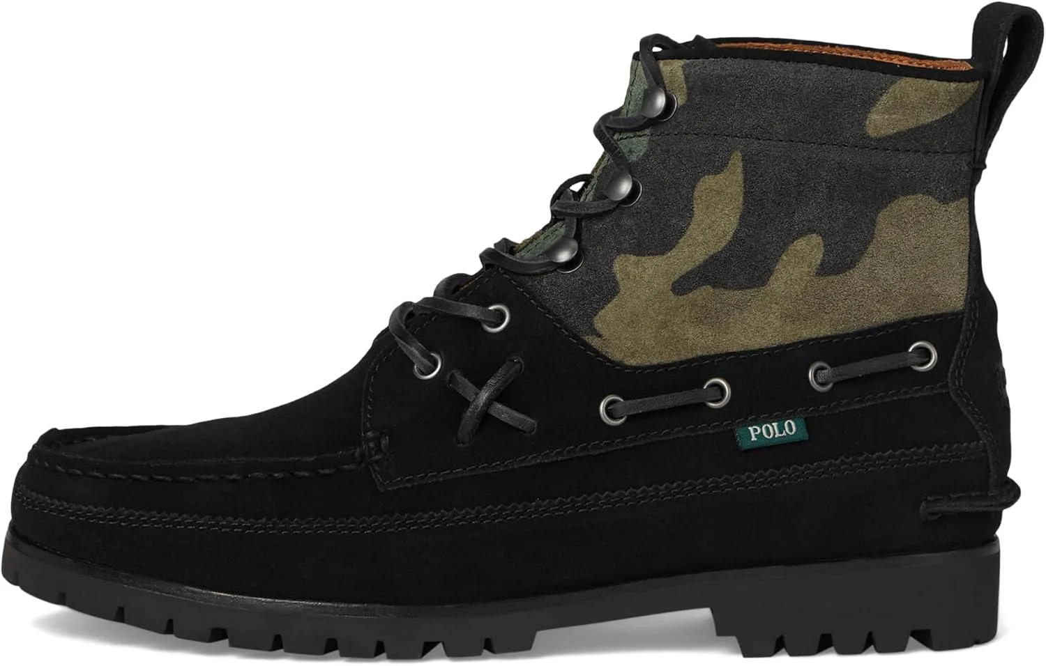Мужские ботинки POLO RALPH LAUREN Ranger Mid из замши с камуфляжным принтом, черный — фото 4