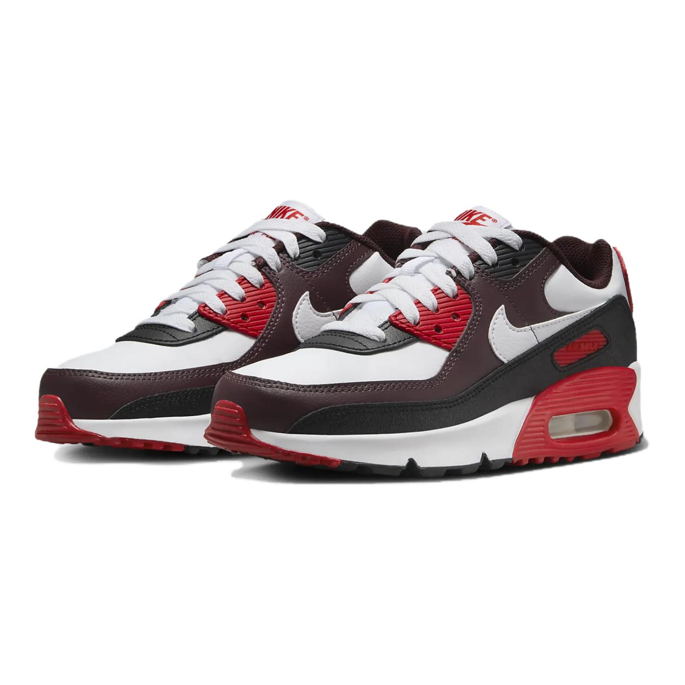 Детские кроссовки Nike Air Max 90 устойчивые к истиранию низкие беговые White Black Red — фото 3