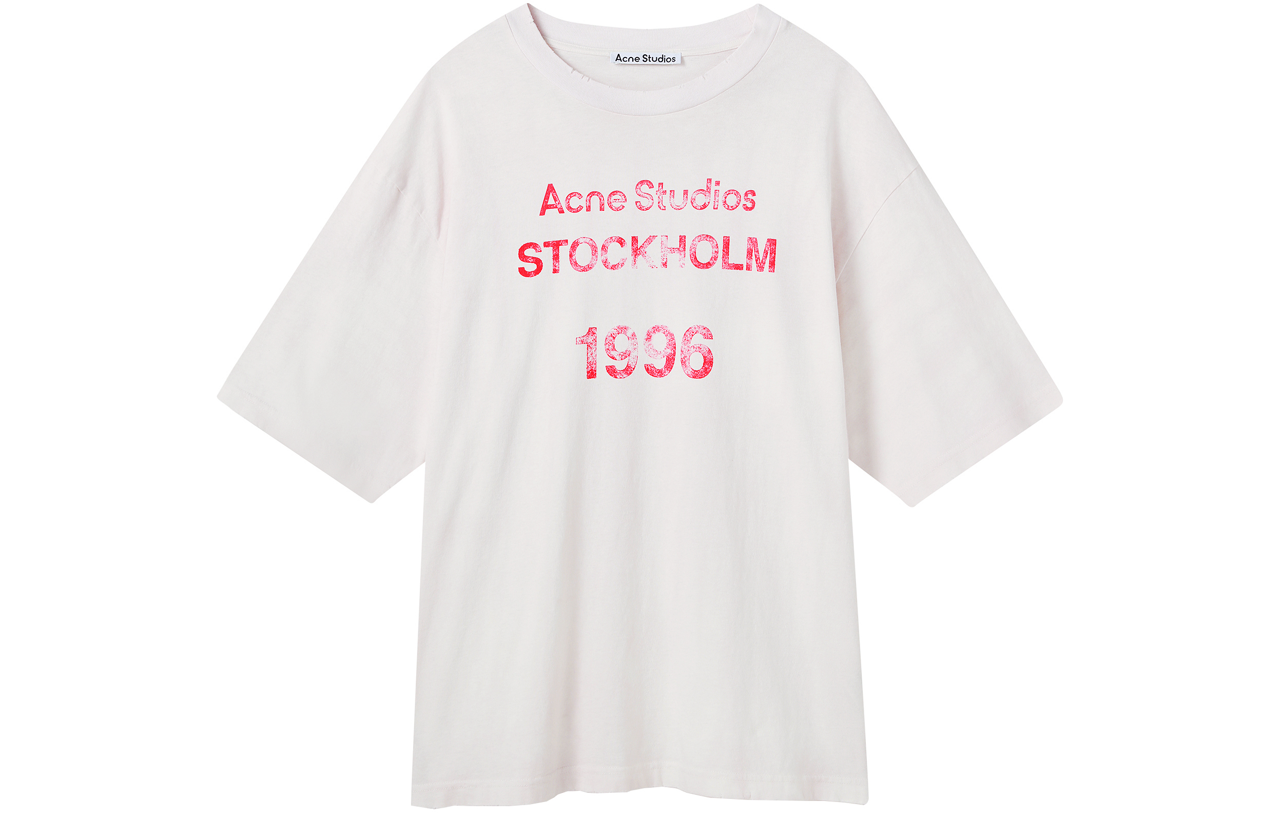 

Футболка с маркой Стокгольма 1996 года Acne Studios, розовый/белый