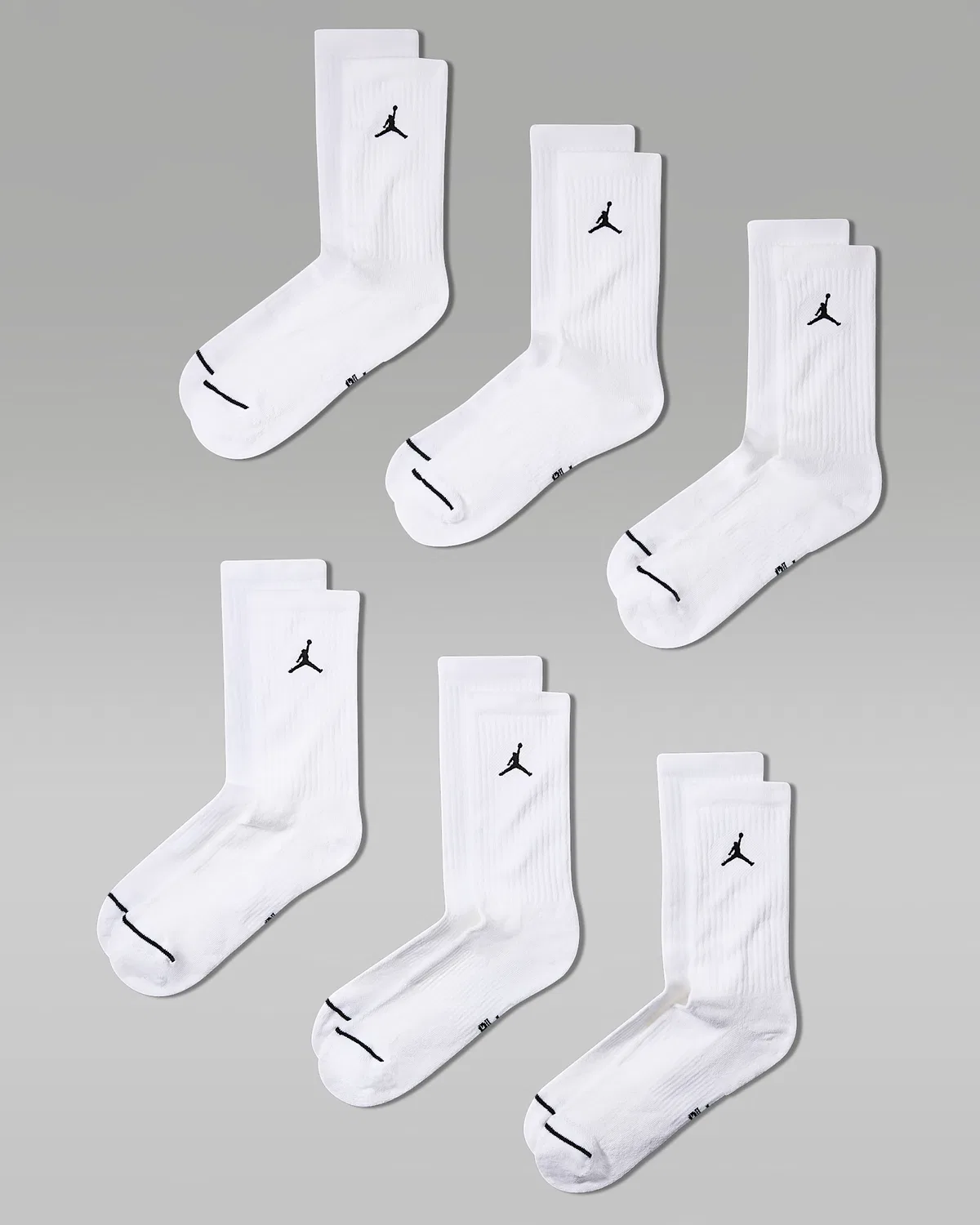 Носочки хлопковые повседневные Jordan Everyday (6 пар), White/Black
