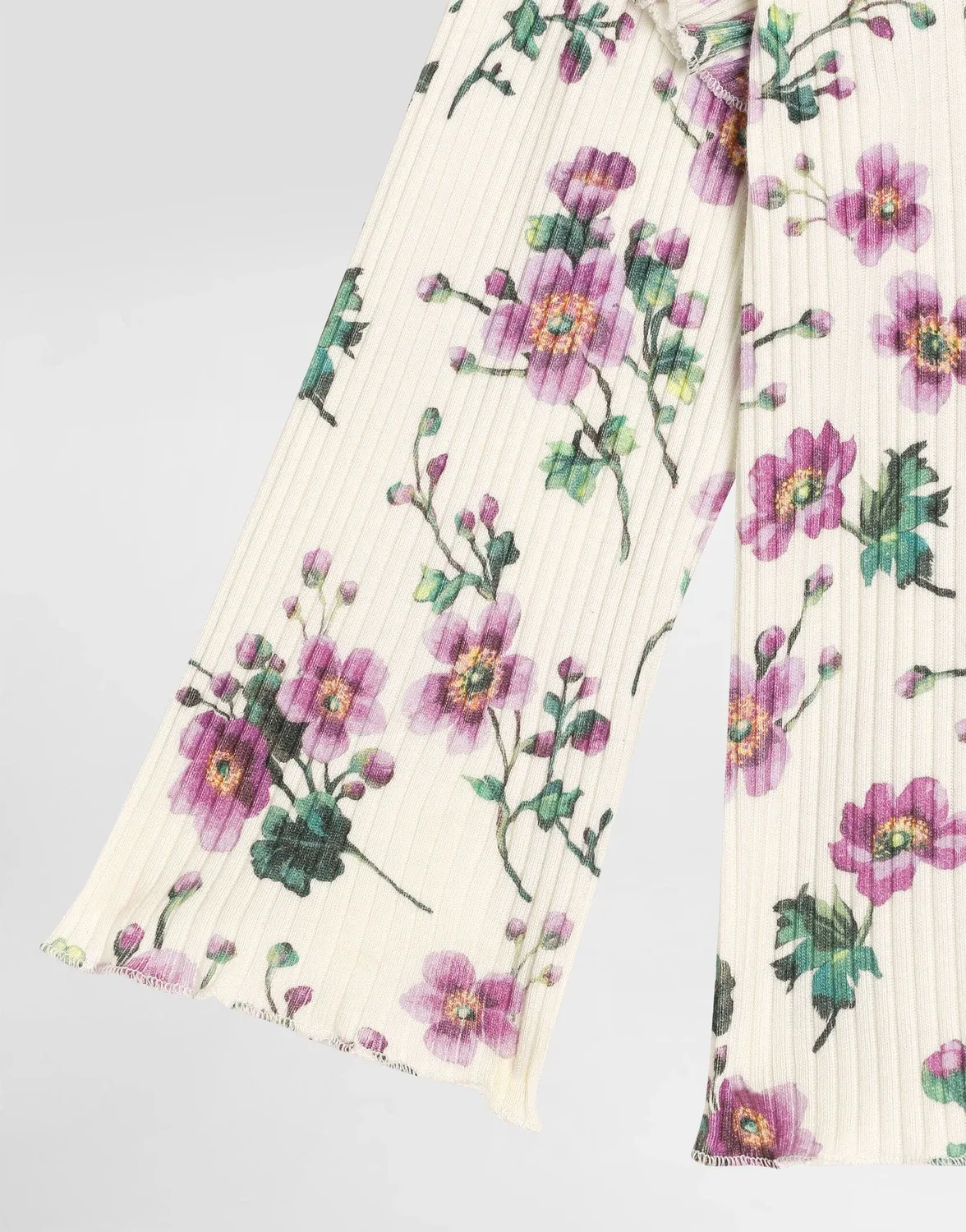 Рифленая футболка с принтом "фиалки" Dolce & Gabbana, белый — фото 4