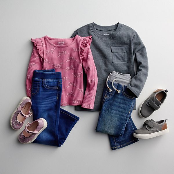 Детская термофутболка с длинным рукавом и карманом Jumping Beans, Dark Grey — фото 2