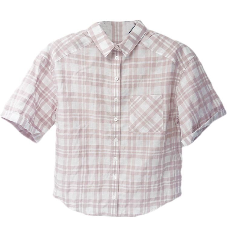 

Рубашка женская Burberry в клетку, розовый / белый