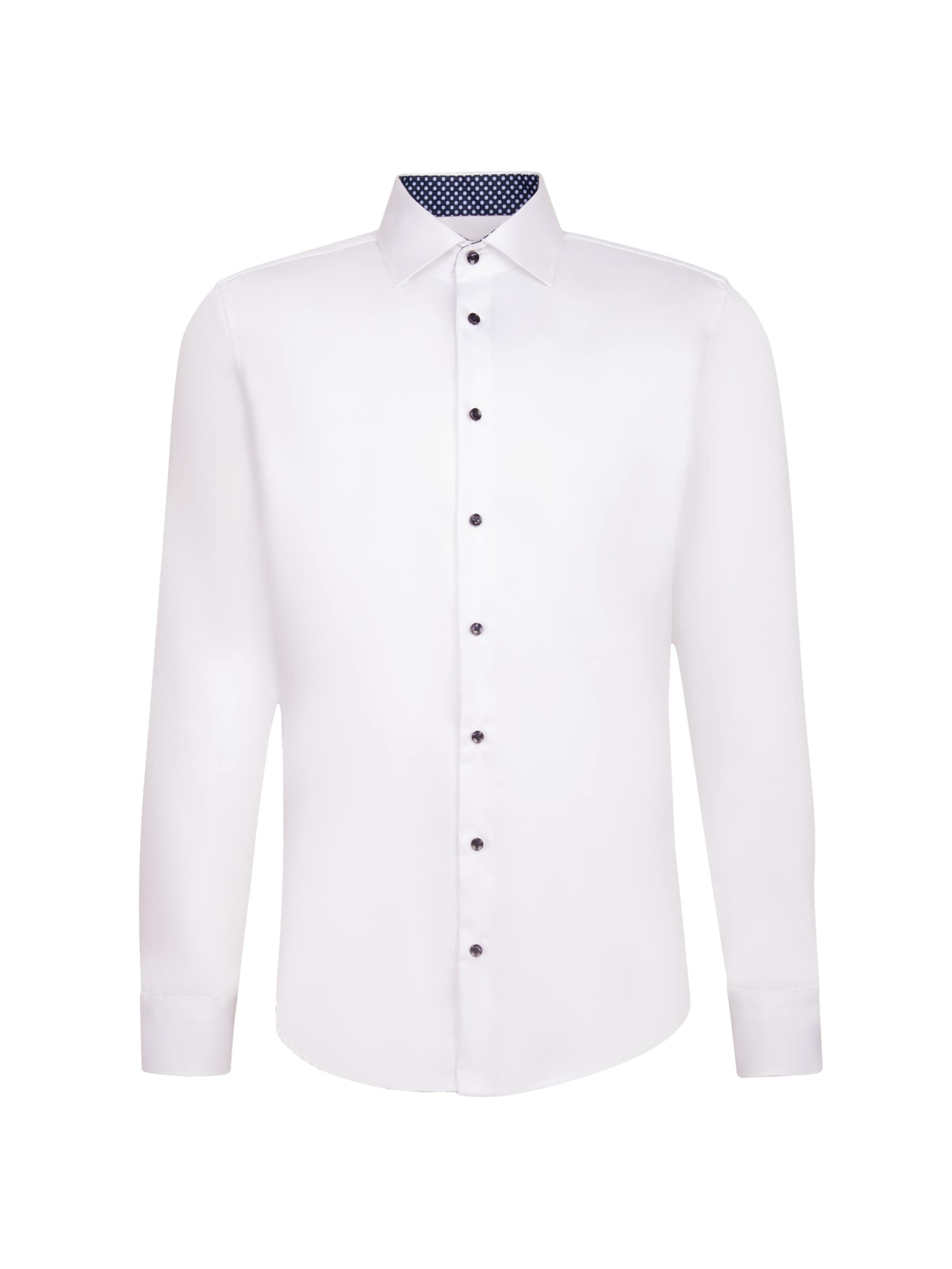 

SEIDENSTICKER Белая деловая рубашка 'Schwarze Rose' Slim fit