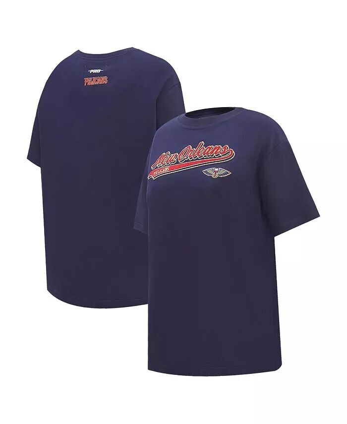 

Женская футболка Navy New Orleans Pelicans Script Boyfriend Pro Standard