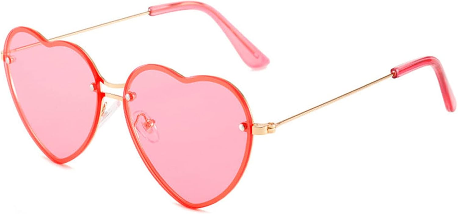 

Солнцезащитные очки COTIA в форме сердца для мужчин и женщин, без оправы, неправильной формы, для вечеринок, уникальные, металлические, для выпускного бала, Хэллоуина, разноцветные, Red