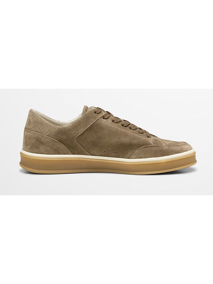 Marc O'Polo Shoes Кожаные кроссовки "Энрике" светло-коричневого цвета — фото 4