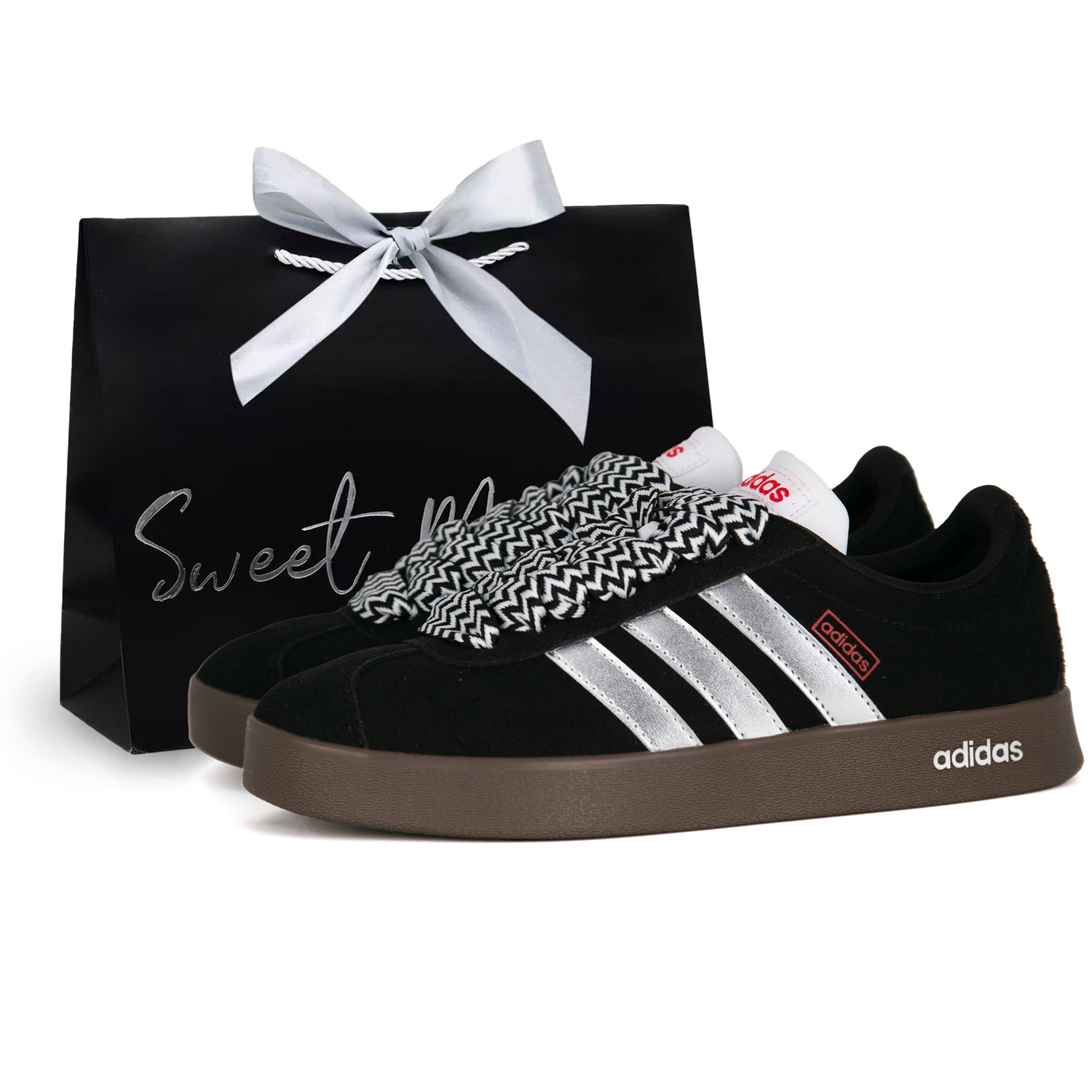 

Adidas Court Moonlight, классические скейтборд-кроссовки Shell Head в коробке, износостойкие, низкие, унисекс, черный с серебристым