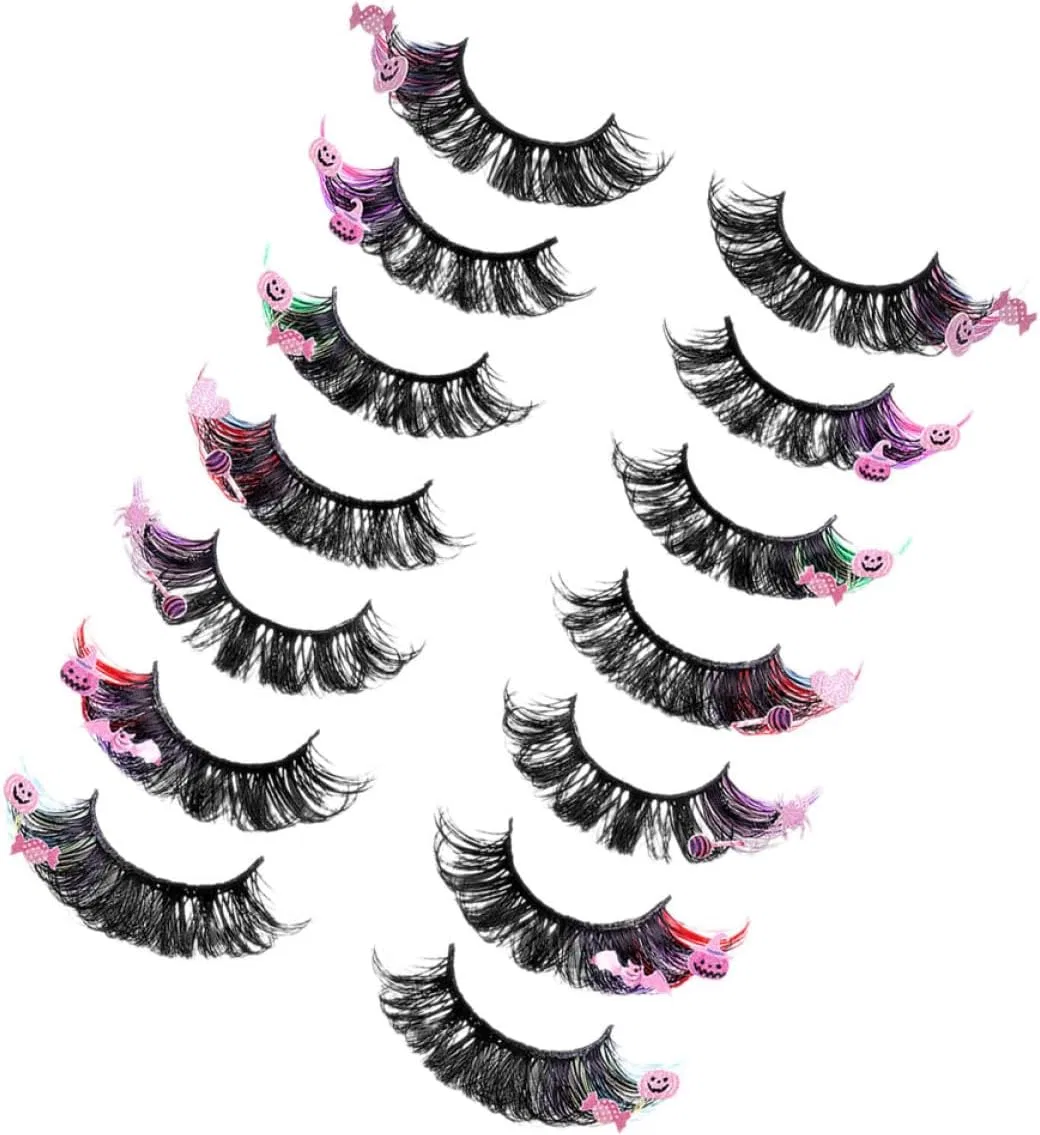 Накладные ресницы Color False Eyelash Extension, 7 пар, разноцветные