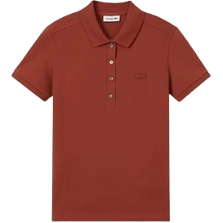 Пике поло LACOSTE, лето, темно-красный