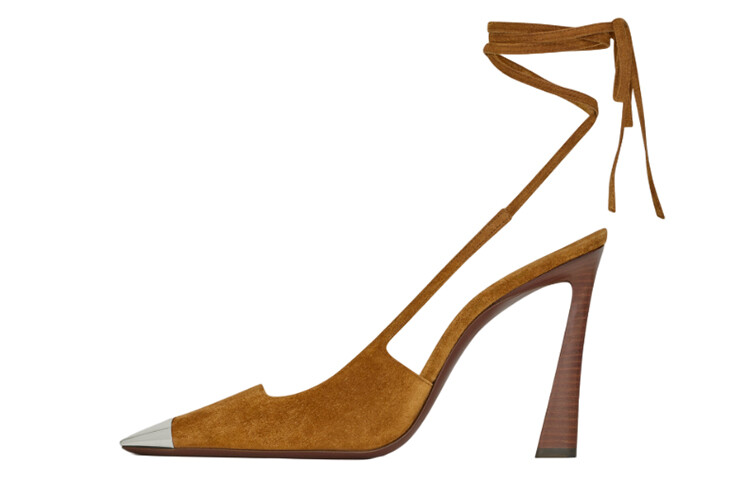 

Туфли-лодочки из замши с металлическим лезвием 105 мм Saint Laurent