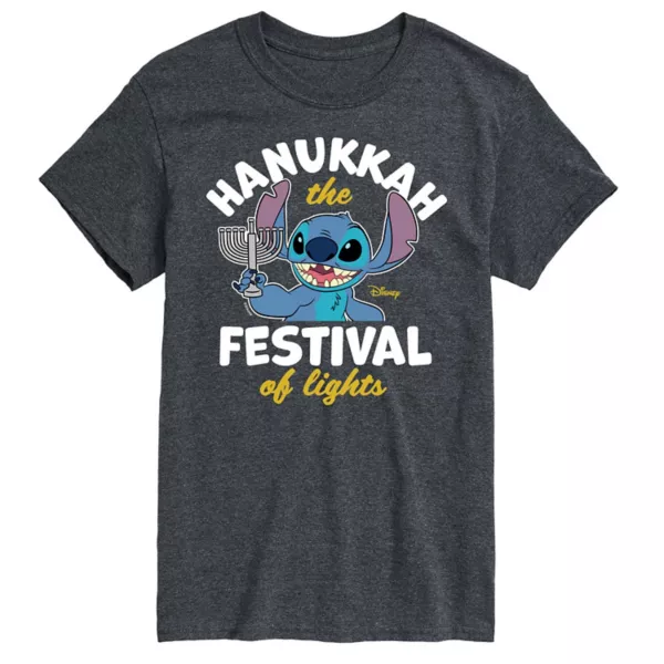 

Мужская футболка с рисунком Хануки от Lilo & Stitch Disney, серый