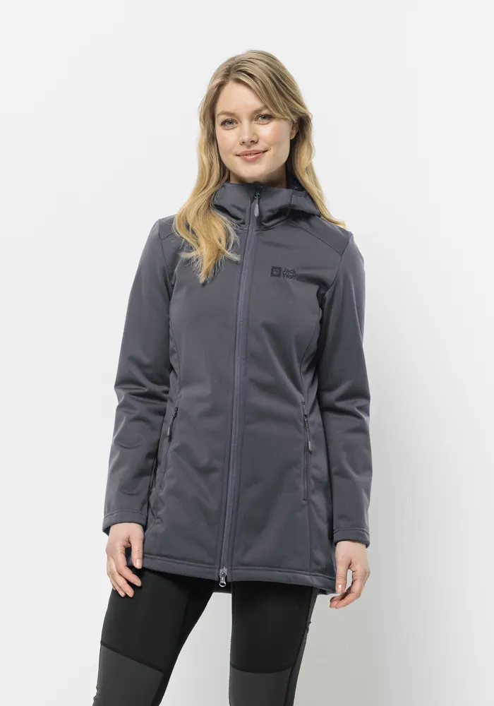 

Пальто из софтшелла Jack Wolfskin "WINDHAIN COAT W", цвет Dolphin