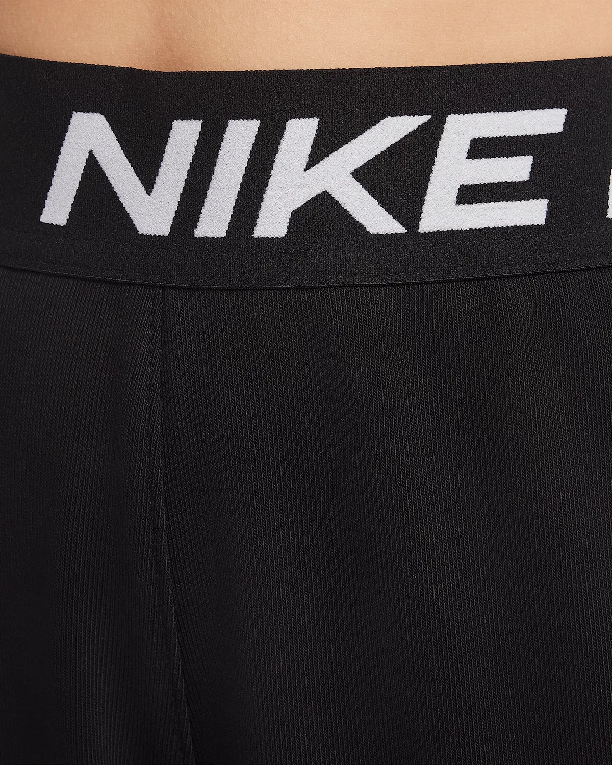 Детские (девчачьи) джоггеры Nike Pro Fleece Dri-FIT, Black/Black/Black/White — фото 3
