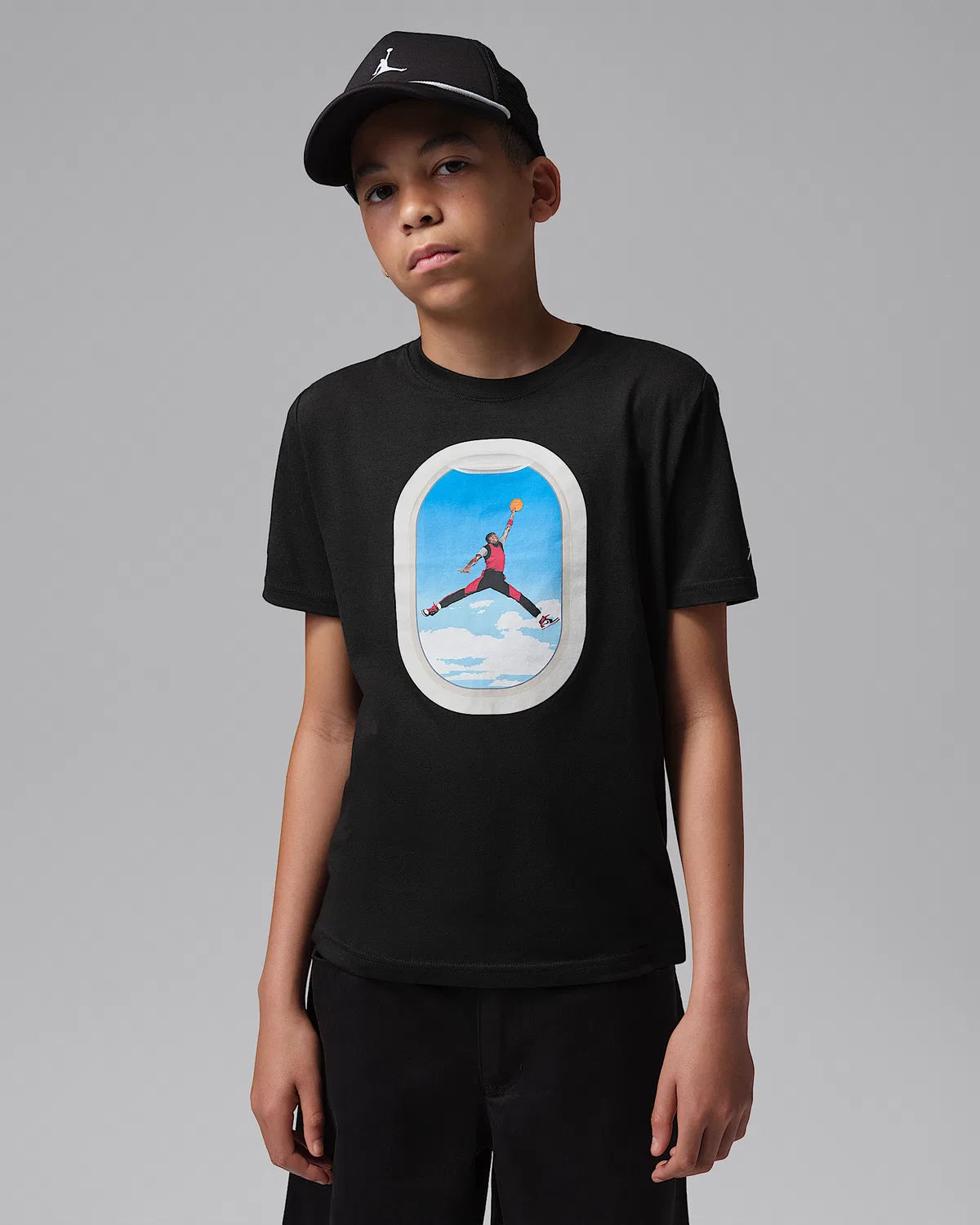 Детская футболка Air Jordan Plane Window, Black
