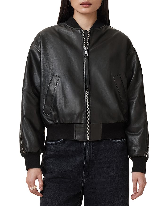 

Кожаная куртка-бомбер на молнии Zenith ALLSAINTS, черный