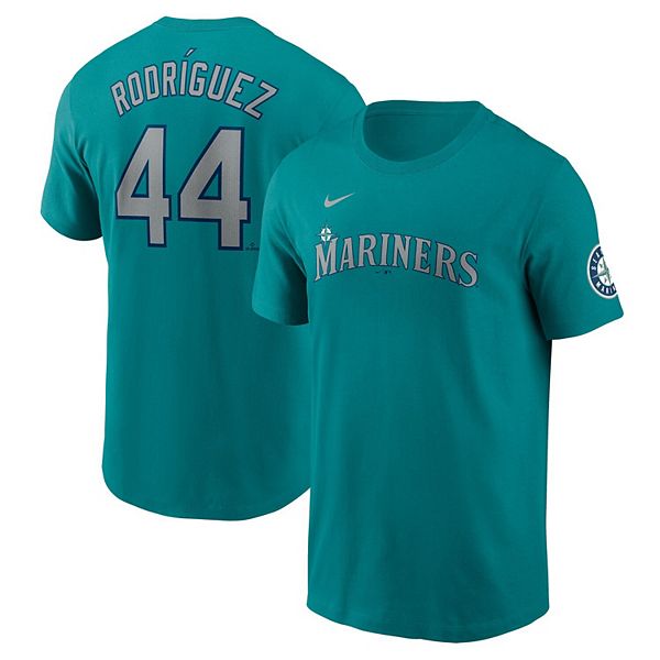

Мужская футболка julio rodríguez aqua seattle mariners с именем и номером Nike