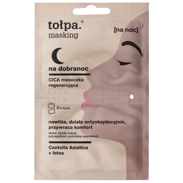 

Регенерирующая маска для лица Cica, 2x5 мл/1 упаковка. Tołpa Masking na dobranoc