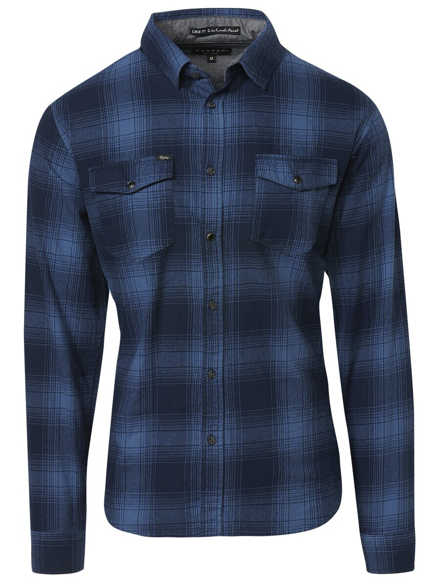 

Клетчатая рубашка KOROSHI Slim fit Button Up Shirt, синий