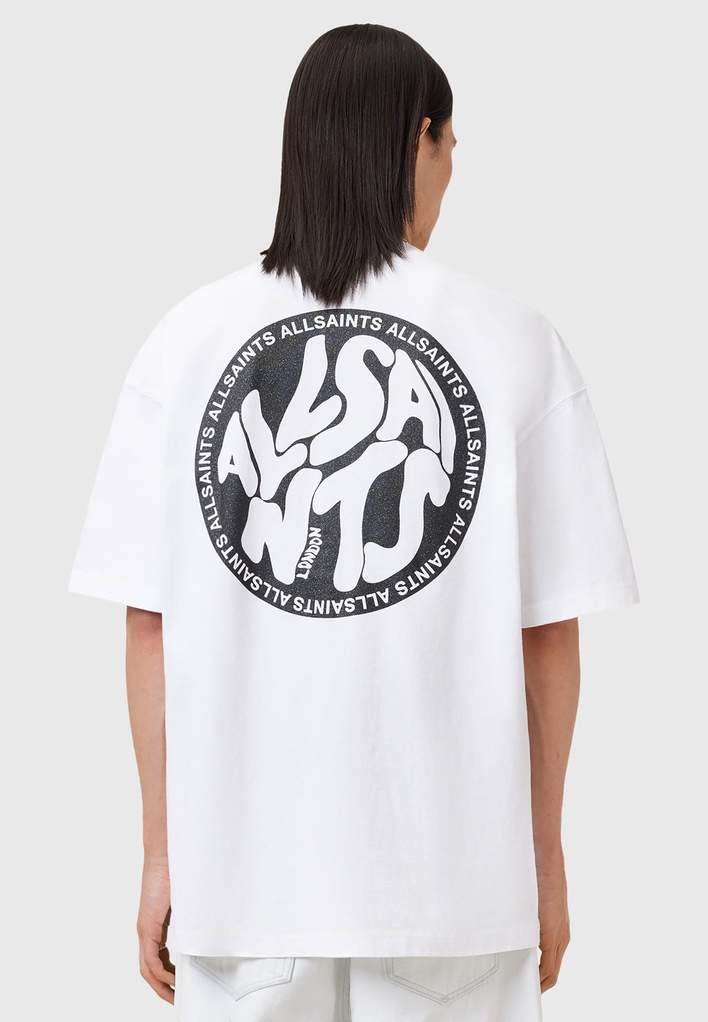

Футболка с принтом DISTORTION CREW AllSaints, белый
