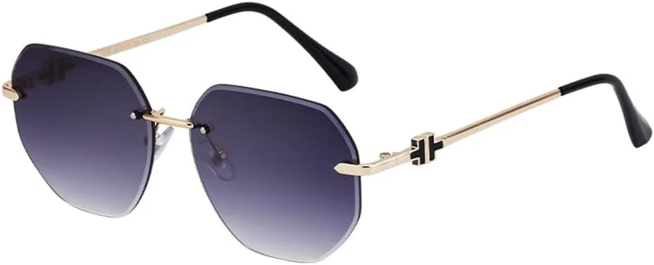 

Женские солнцезащитные очки без оправы для активного отдыха на природе, винтажные модные очки для женщин, очки с защитой от УФ-излучения UV400 HDUBFY, C1