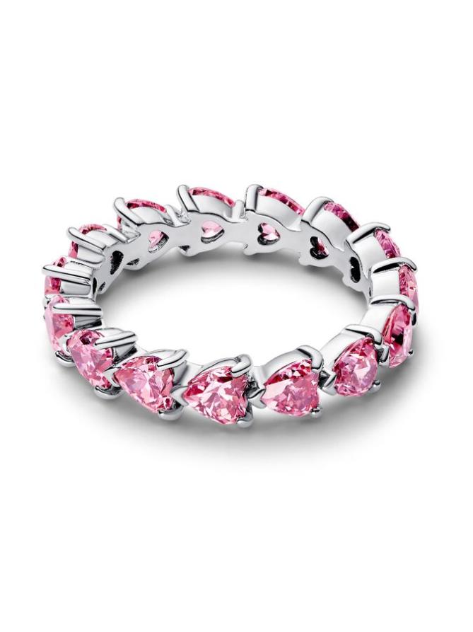 

Кольцо Pandora Band of Pink Hearts Ring, стерлинговое серебро