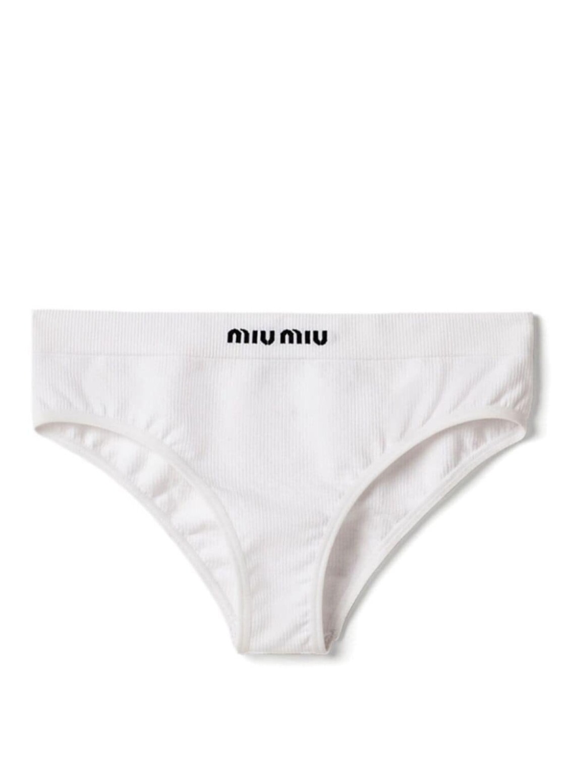 

Miu Miu бесшовные трусы-брифы в рубчик, белый