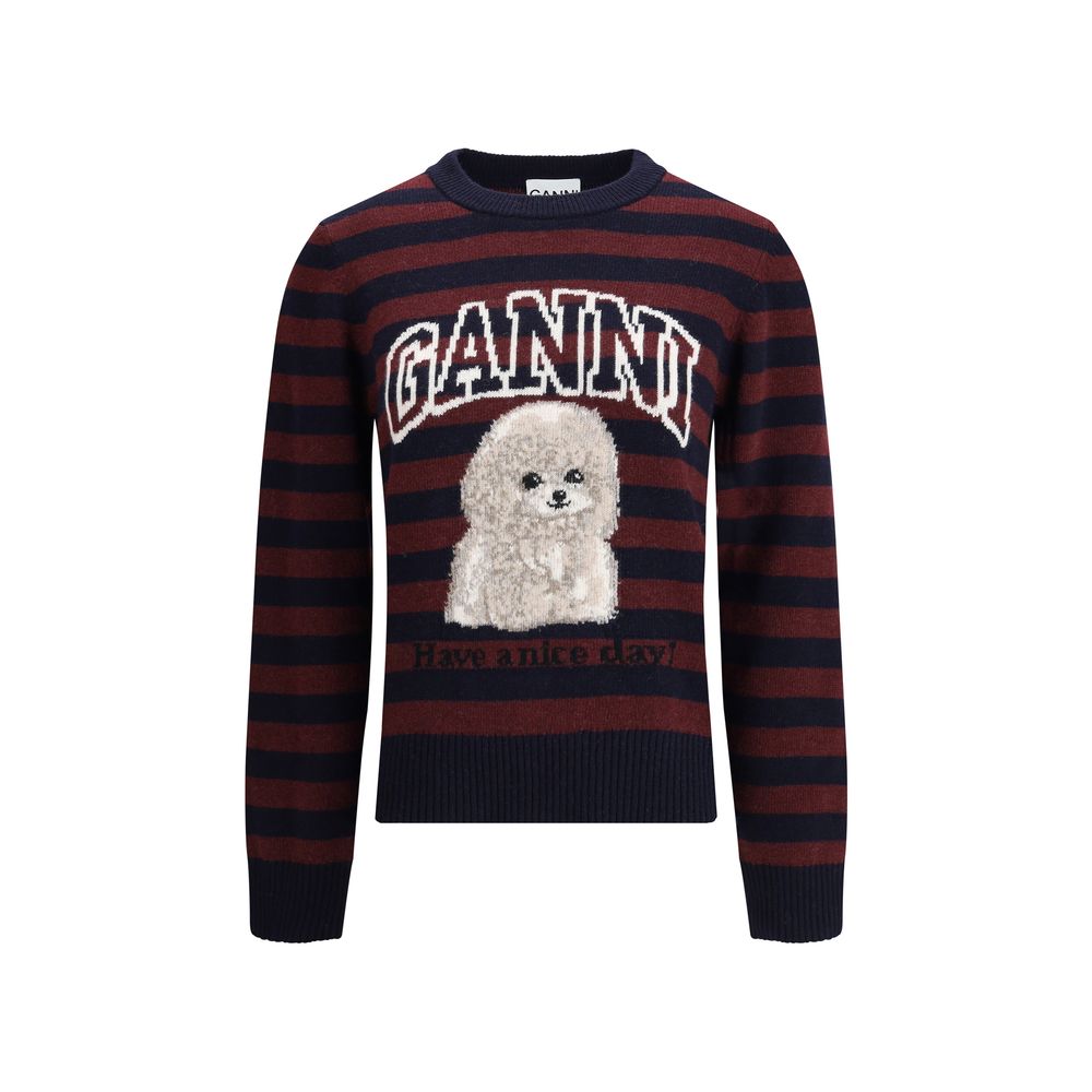 

Полосатый свитер с пуделем Ganni, Multicolor