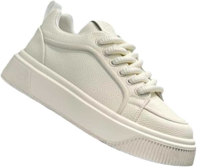 

Мужские повседневные кожаные спортивные кроссовки большого размера с толстой подошвой, удобной шнуровкой, подходят для повседневной носки Fmshi, белый