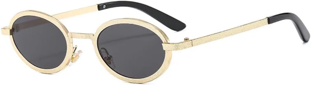 

Винтажные круглые мужские солнцезащитные очки, модные маленькие овальные металлические очки для женщин, роскошные очки для женщин с защитой от УФ-излучения UV400 HHZZYVY, Gold-black