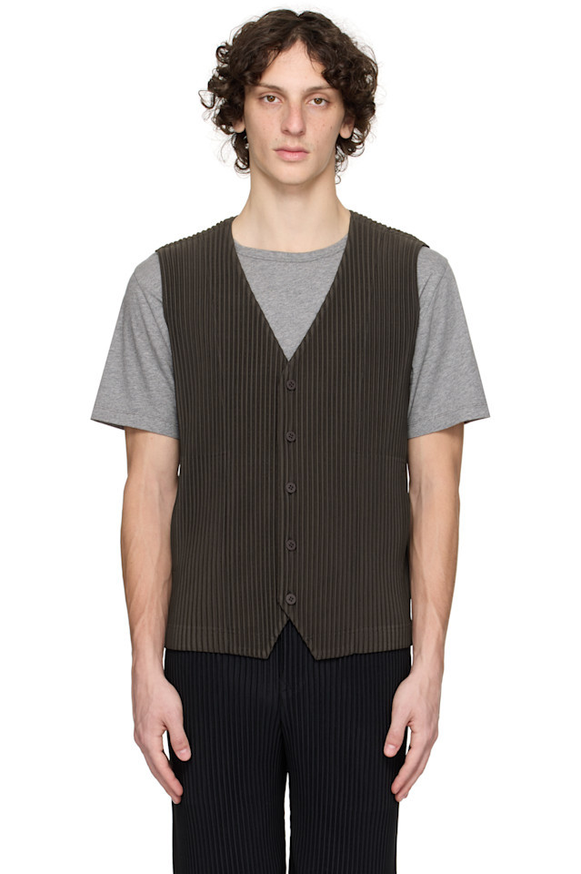 

Жилет с плиссировкой Tailored pleats 2 Homme Plissé Issey Miyake, коричневый