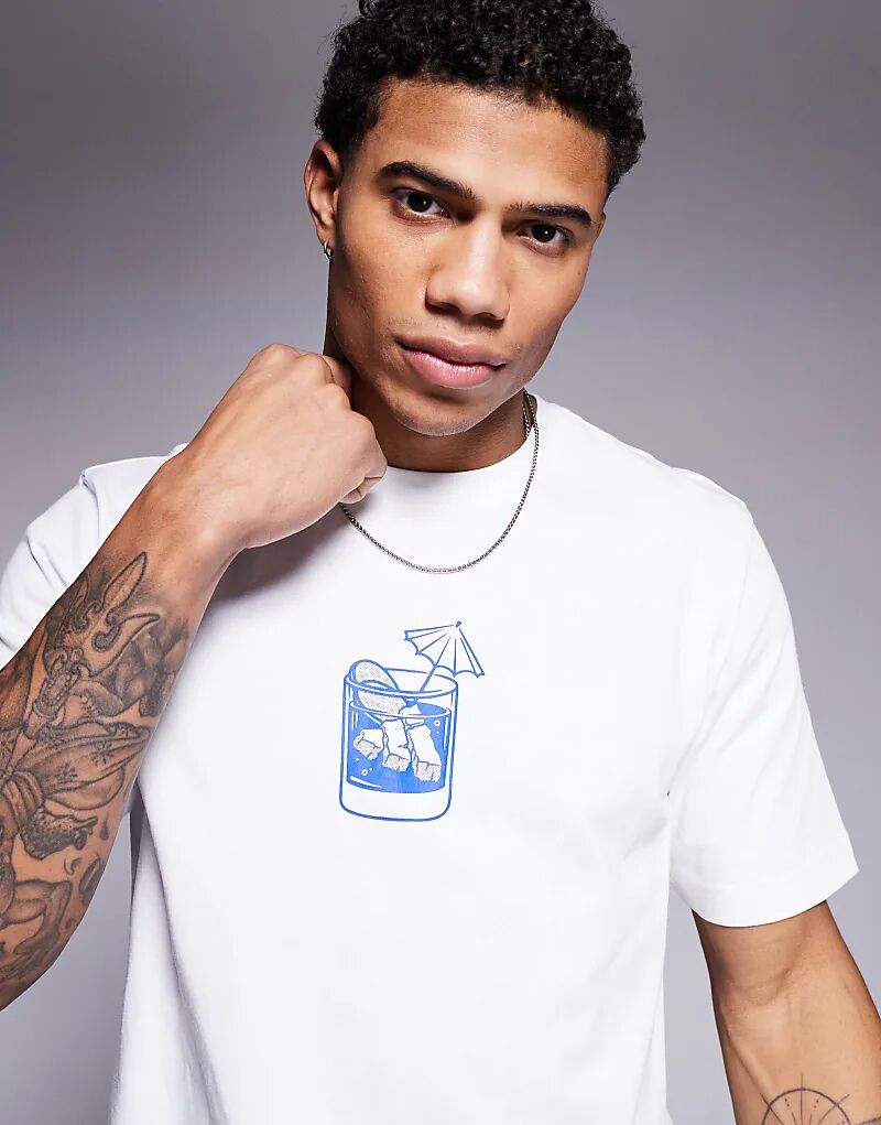 

adidas Sportswear – Футболка белого цвета с принтом в виде кубика льда adidas performance