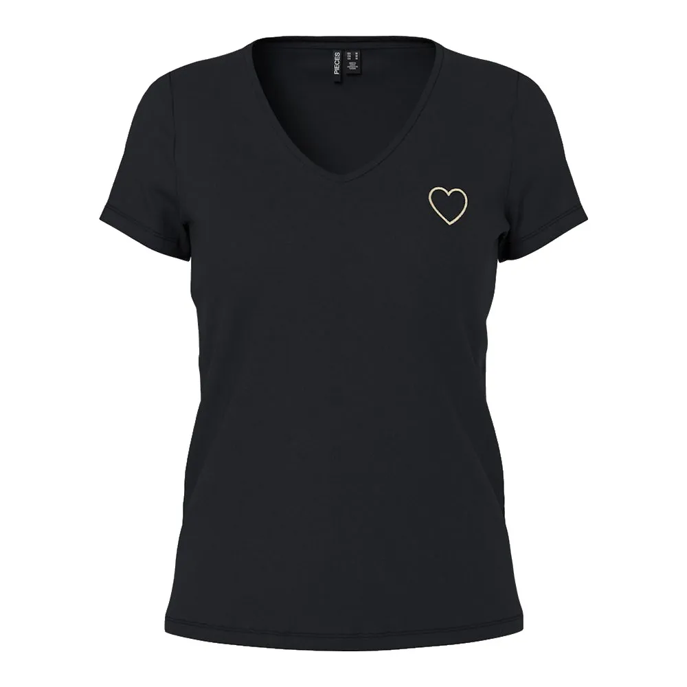

Футболка Pieces New Billy short sleeve v neck, черный
