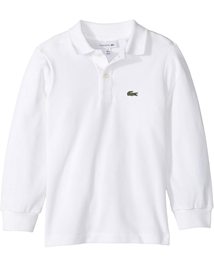 

Поло Lacoste Kids Long Sleeve Classic Pique Polo, белый