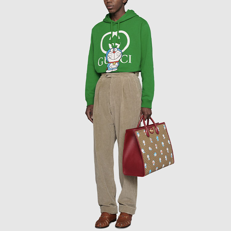 Doraemon X Толстовка унисекс зеленая Gucci, зеленый — фото 2