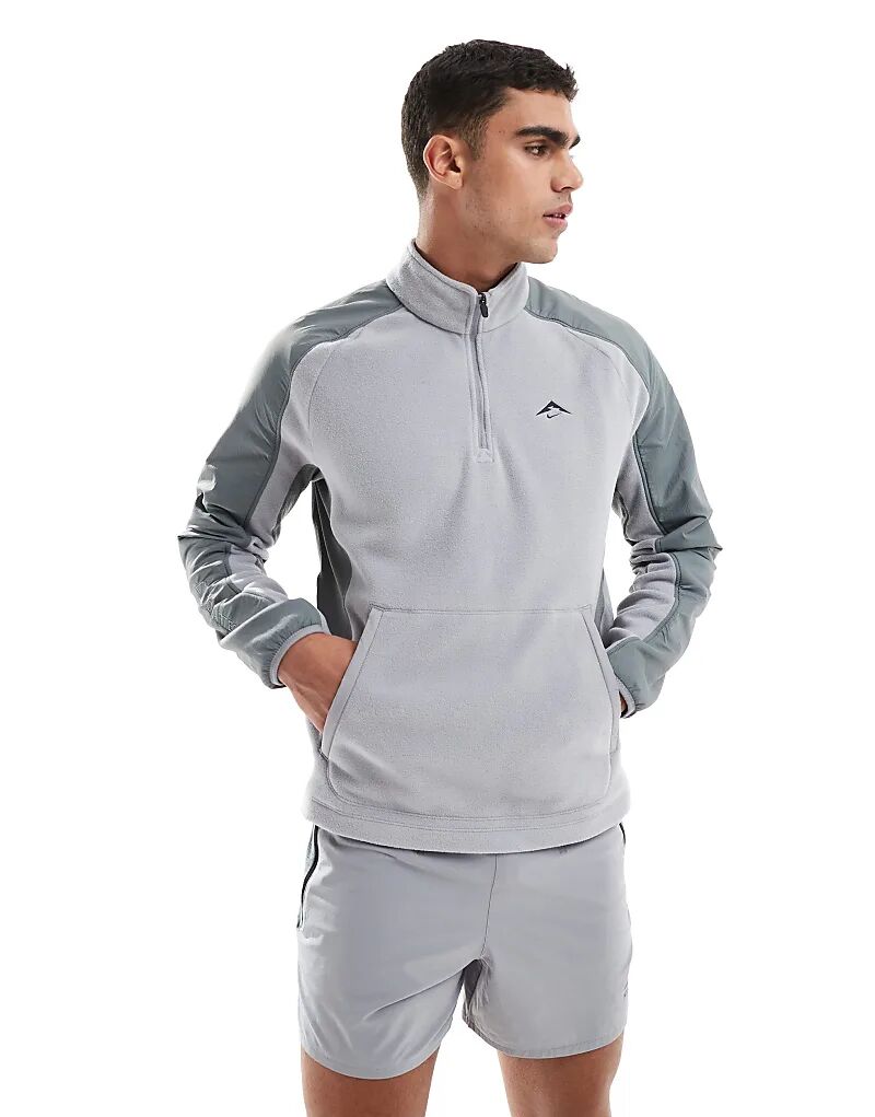 

Флис Trail Polartec с застежкой-молнией 1/4 серого цвета Nike Running
