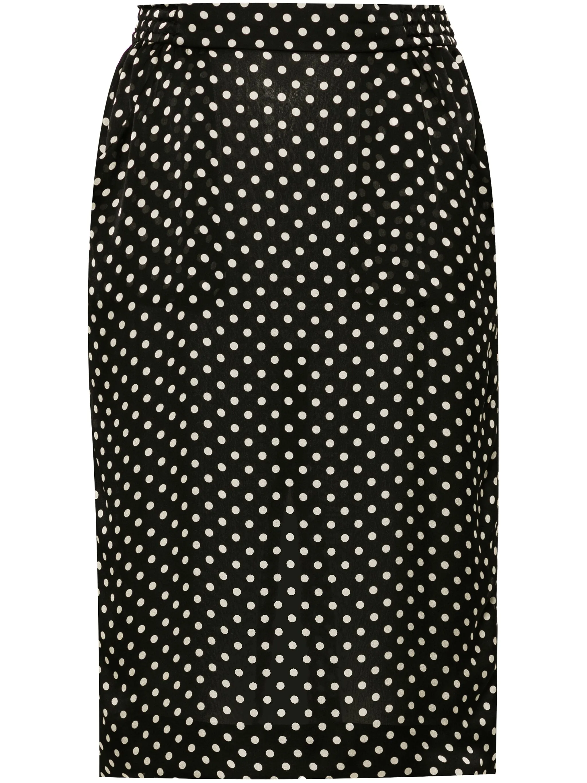 

Шелковая юбка миди в горох Saint Laurent, черный
