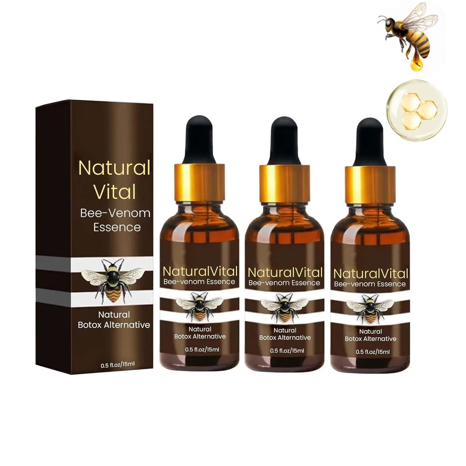 Эссенция — Антивозрастная с пчелиным ядом Flysmus NaturalVital ( .) Generisch, 3 Pieces, 15 мл