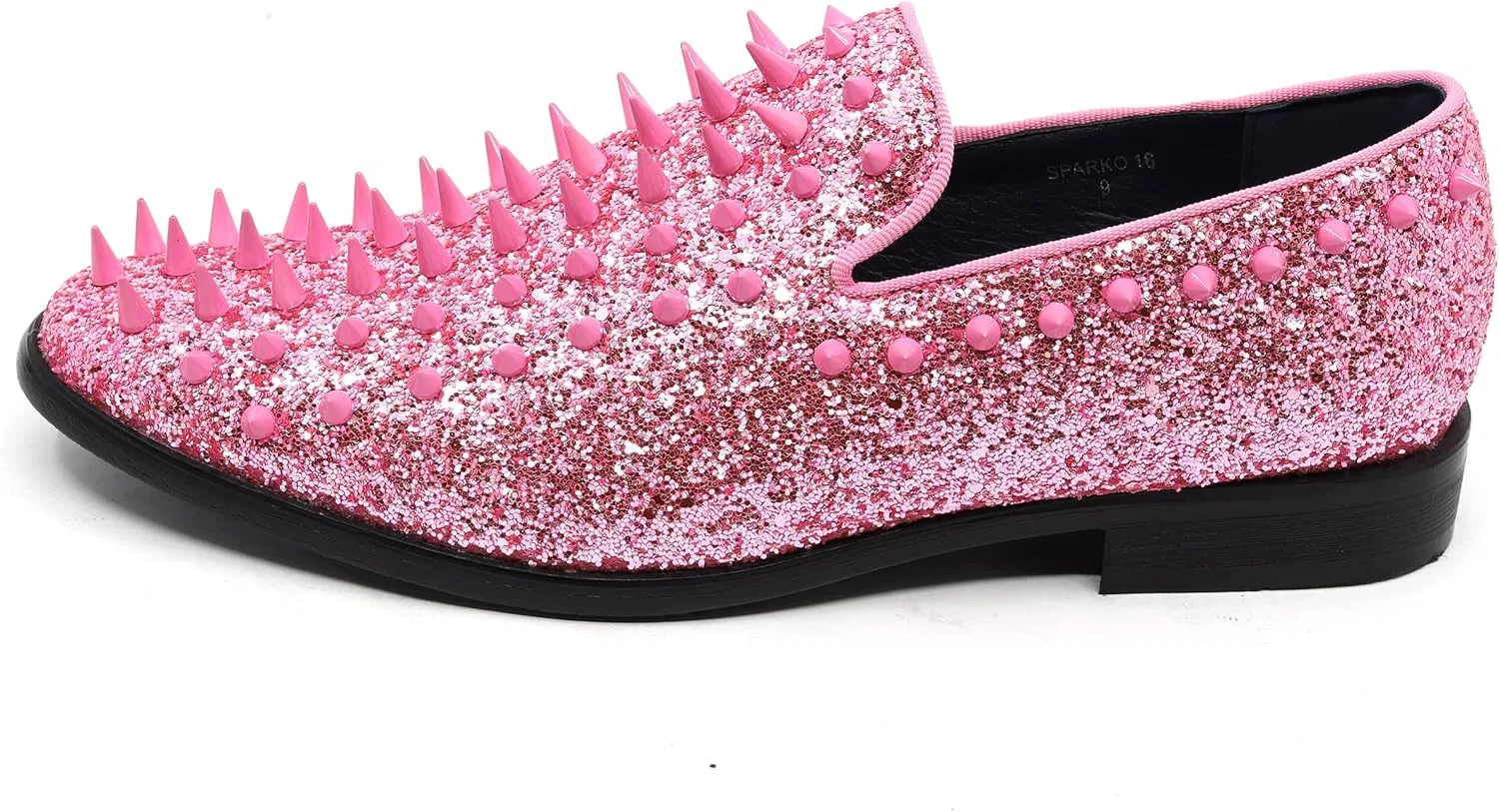 Мужские модные лоферы-смокинги Metrocharm с блестками и пайетками, модель SM-16, Pink — фото 2