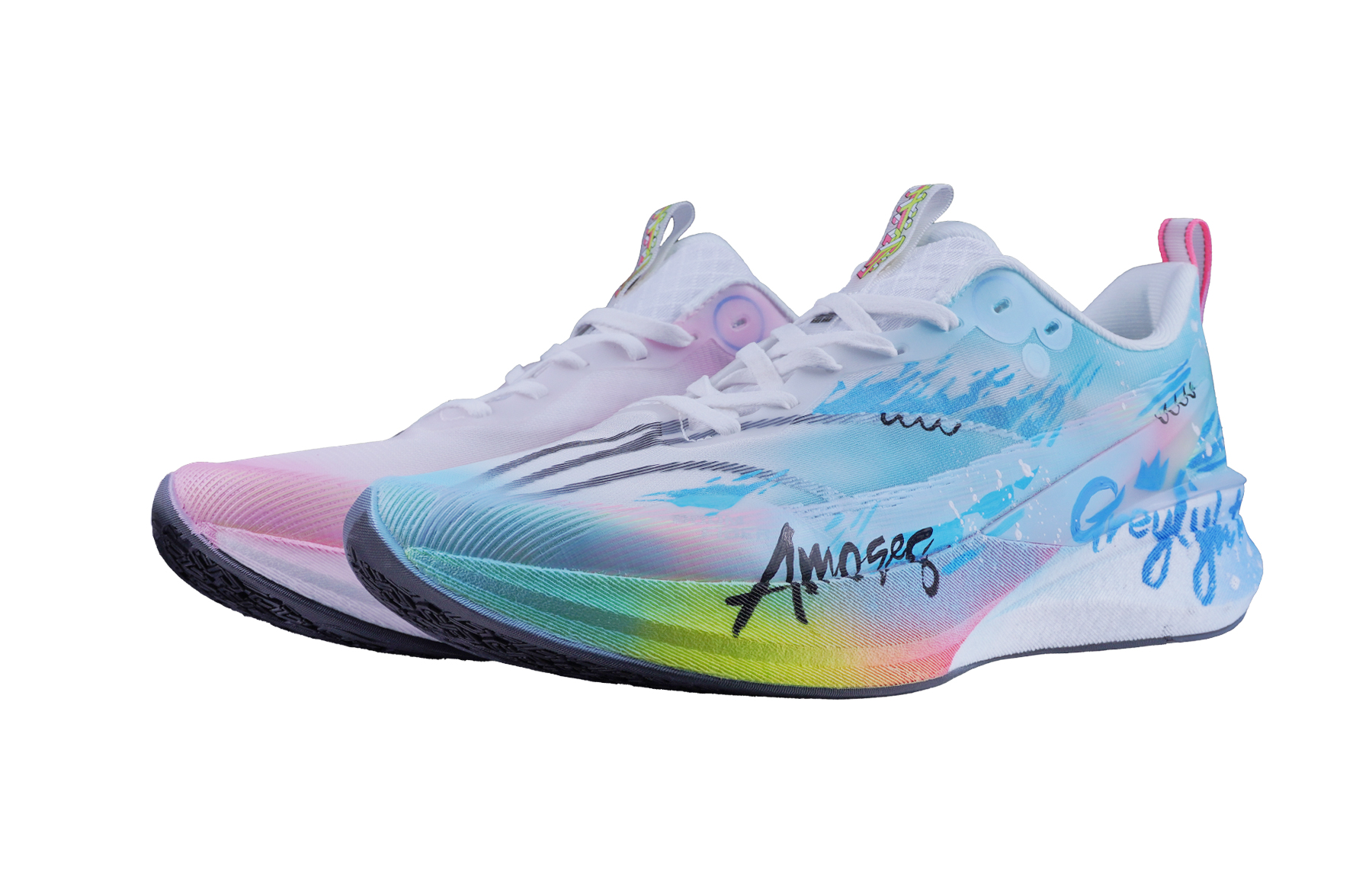 

LINING Кроссовки Red Hare 8PRO для бега с амортизацией, устойчивые к истиранию и скольжению, низкие, мужские, непарные синий и розовый