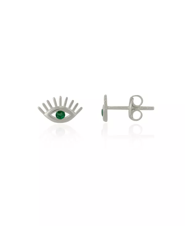 

Серьга-Гвоздик изумрудного цвета из стерлингового серебра Spero London, silver