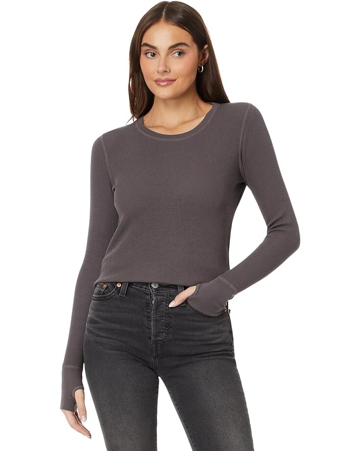 

Футболка Mod-o-doc Long Sleeve Crew Neck Tee with Thumbhole, цвет Dark Pewter