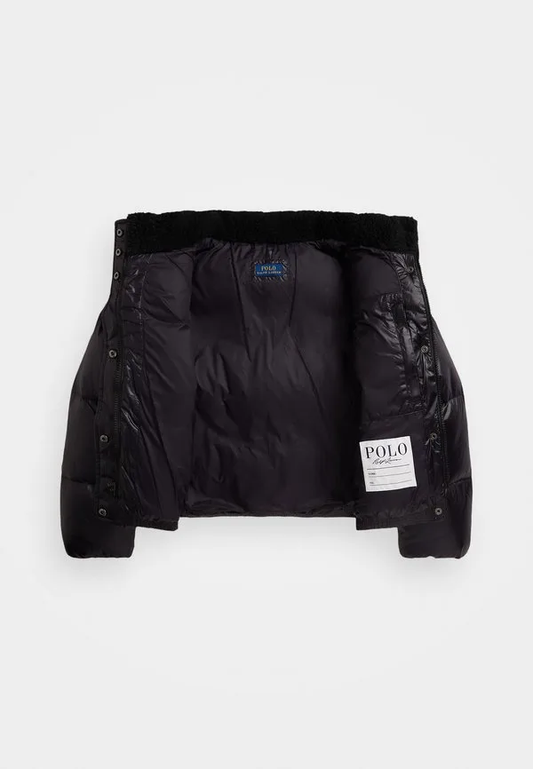 Пуховая куртка свободного кроя с отделкой из плюшевого флиса Polo Ralph Lauren, Black — фото 3